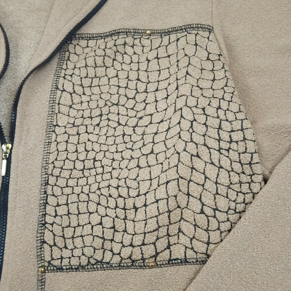 Teddi Vintage Petite Animal Print Zip Up Jacket - Picture 6 of 8